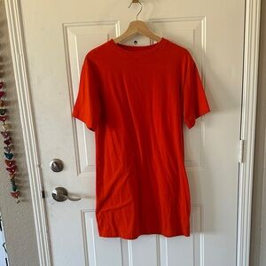 Vibrant Orange T-Shirt Dress